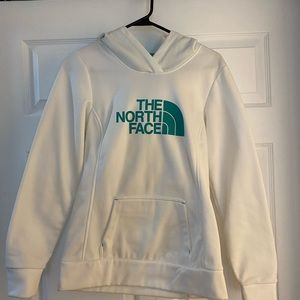 The North Face Hoodie - white and teal